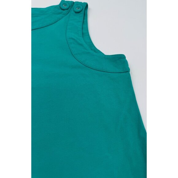 Hobbs London Maddy Cotton Vest Sleeveless Green Cotton Button-Shoulder Top S - Picture 9 of 13